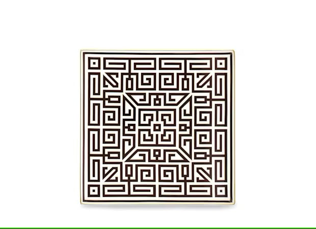 Ginori 30x30 Labyrinth Ebony Tray