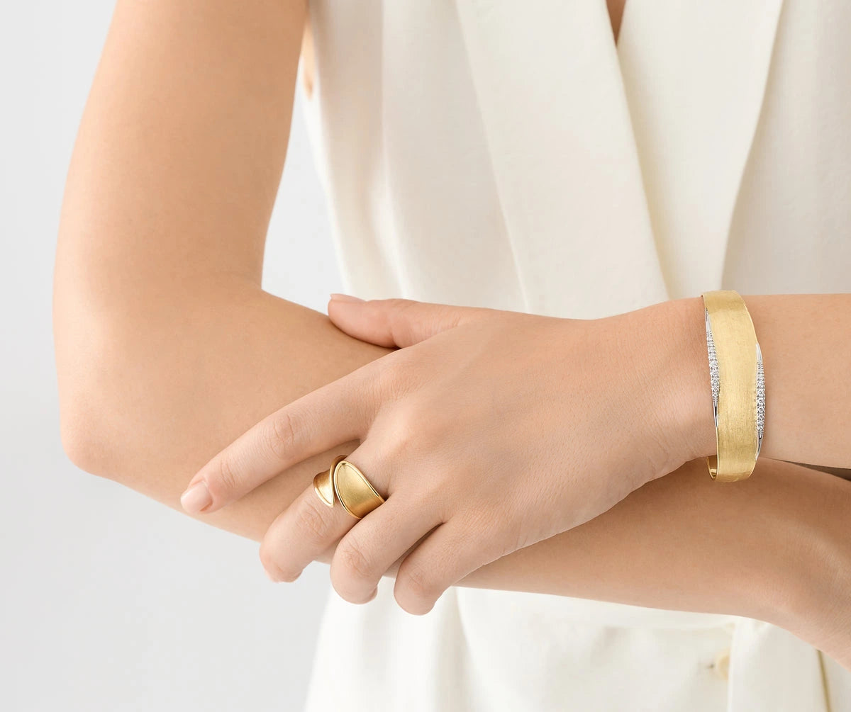 Marco Bicego Anello a fascia in oro giallo 18 carati, modello grande
