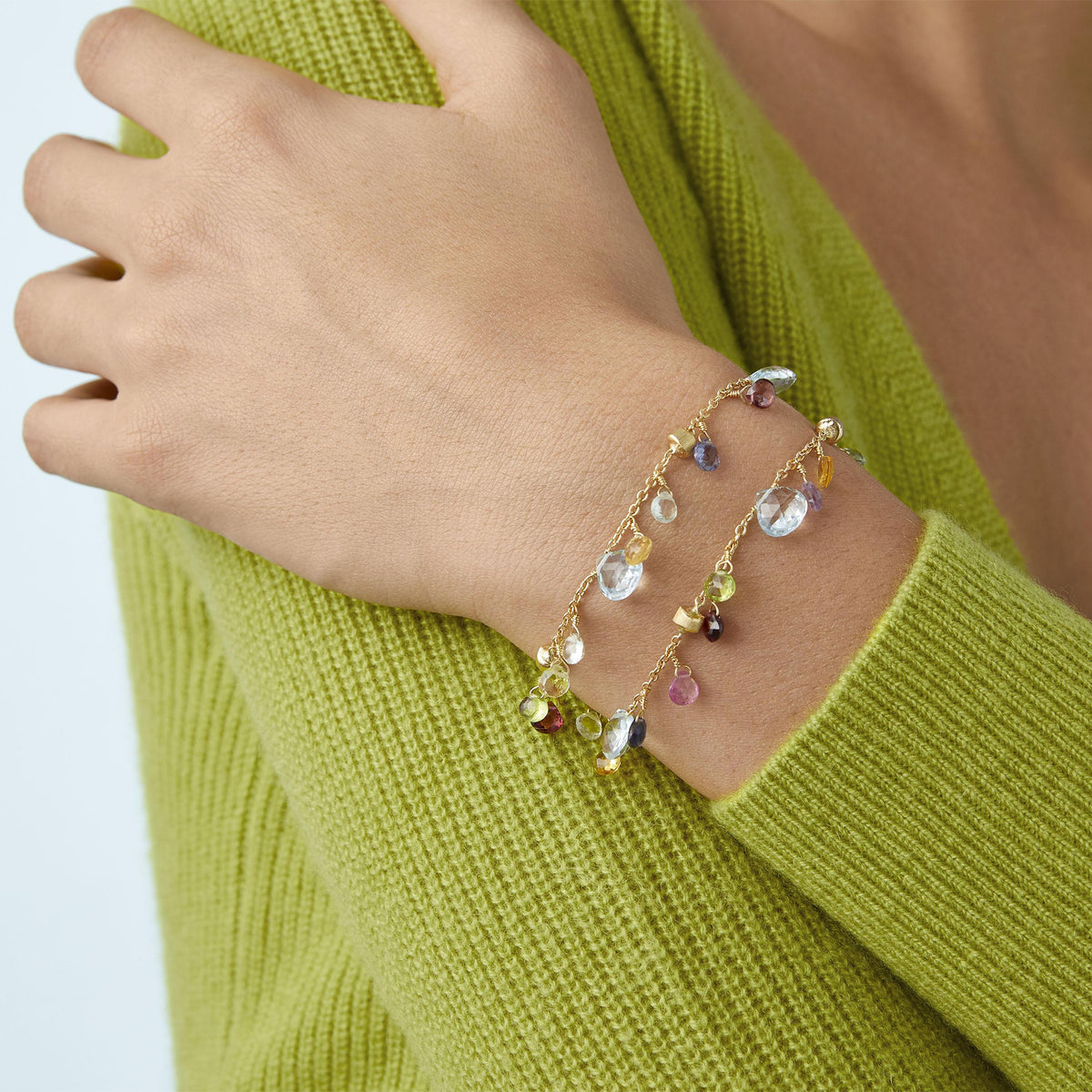 Marco Bicego Bracciale con gemme multicolore a due fili