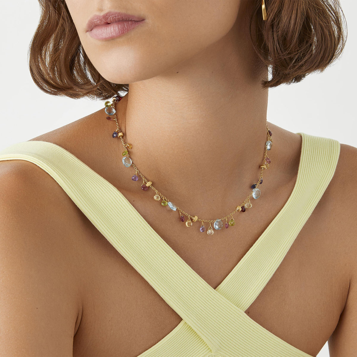 Marco Bicego Collier con gemme multicolore e catena regolabile
