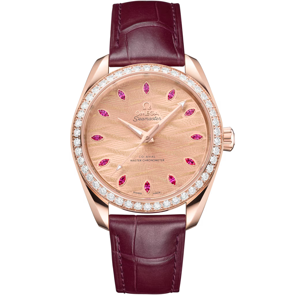 Omega Seamaster Aqua Terra 150M 38mm, oro Sedna™ su cinturino di pelle