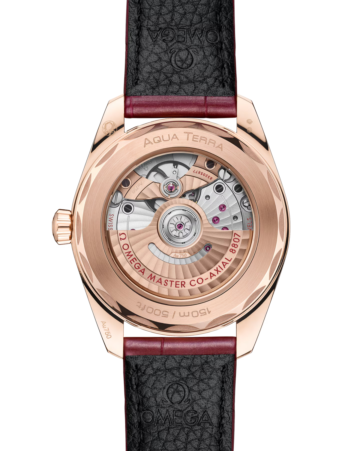 Omega Seamaster Aqua Terra 150M 38mm, oro Sedna™ su cinturino di pelle