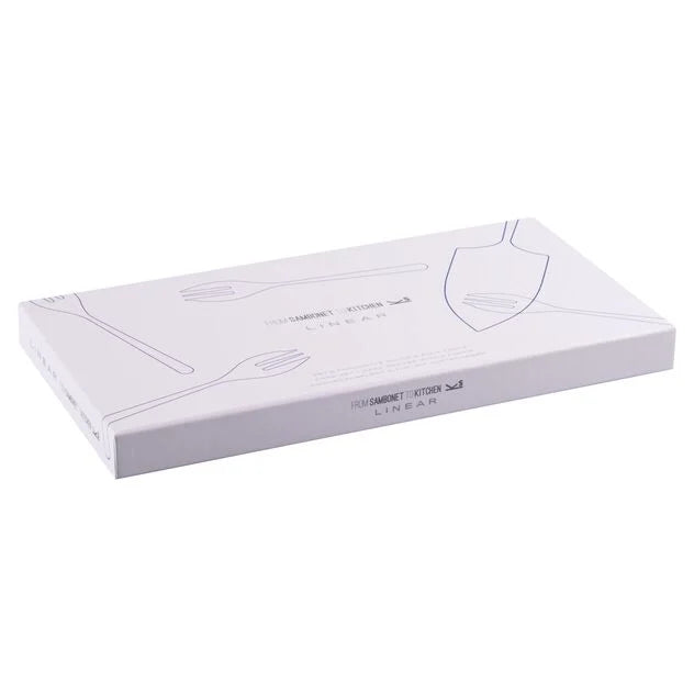 Set of 6 Sambonet stainless steel dessert forks and cake server