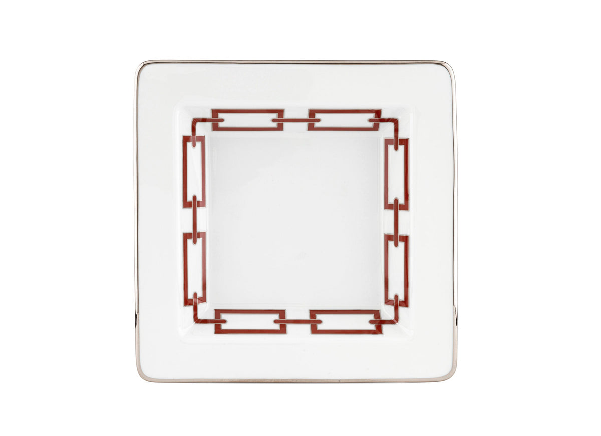 Ginori Svuotatasche Quadrato cm18 Catene Scarlatto
