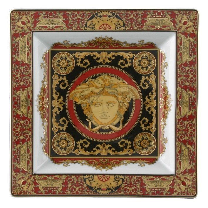 Versace Rosenthal porcelain cup with red Medusa design and gold trim 14085-102721-25822