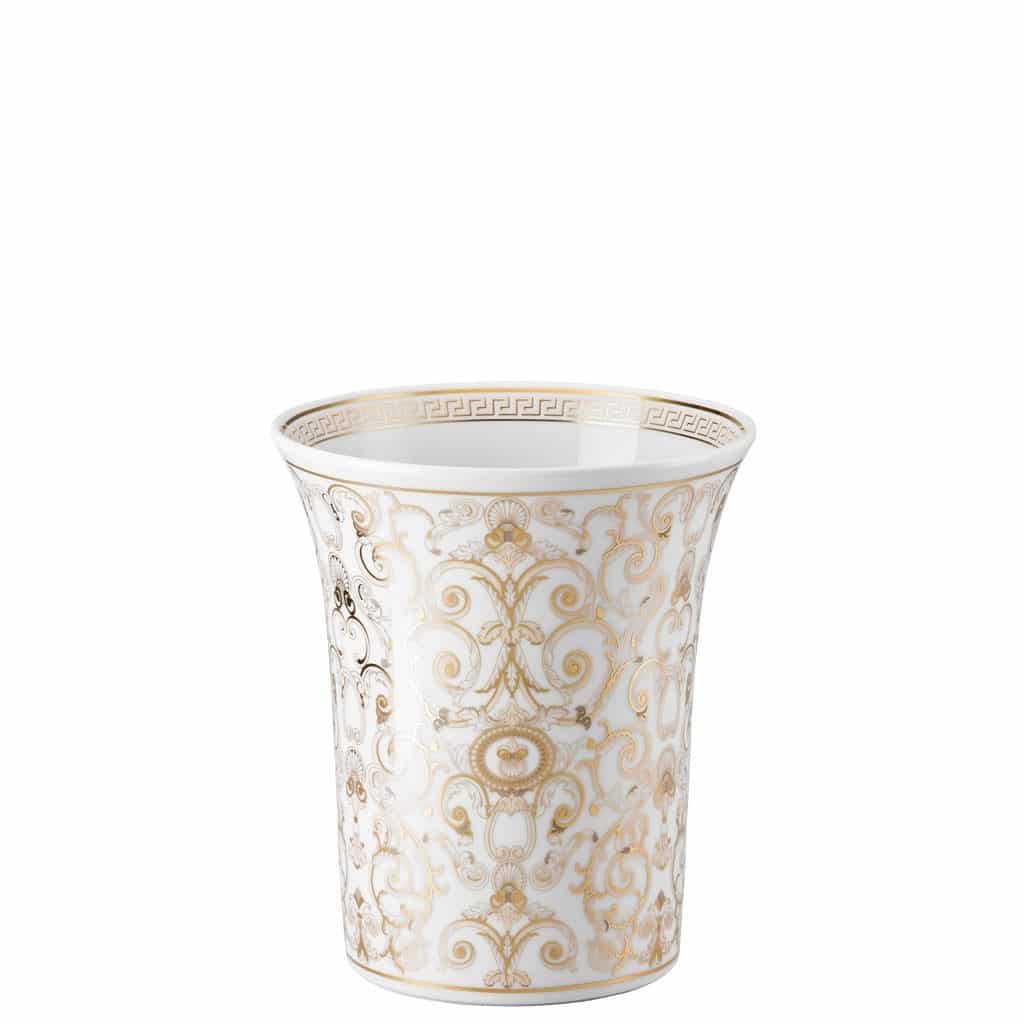 Versace Medusa Gala vase in white porcelain with gold accents, height 18 cm, 403635-26018