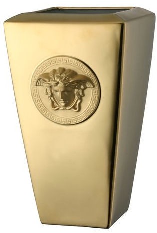 Versace Rosenthal porcelain vase with gold Medusa decoration 14299-403609-26024