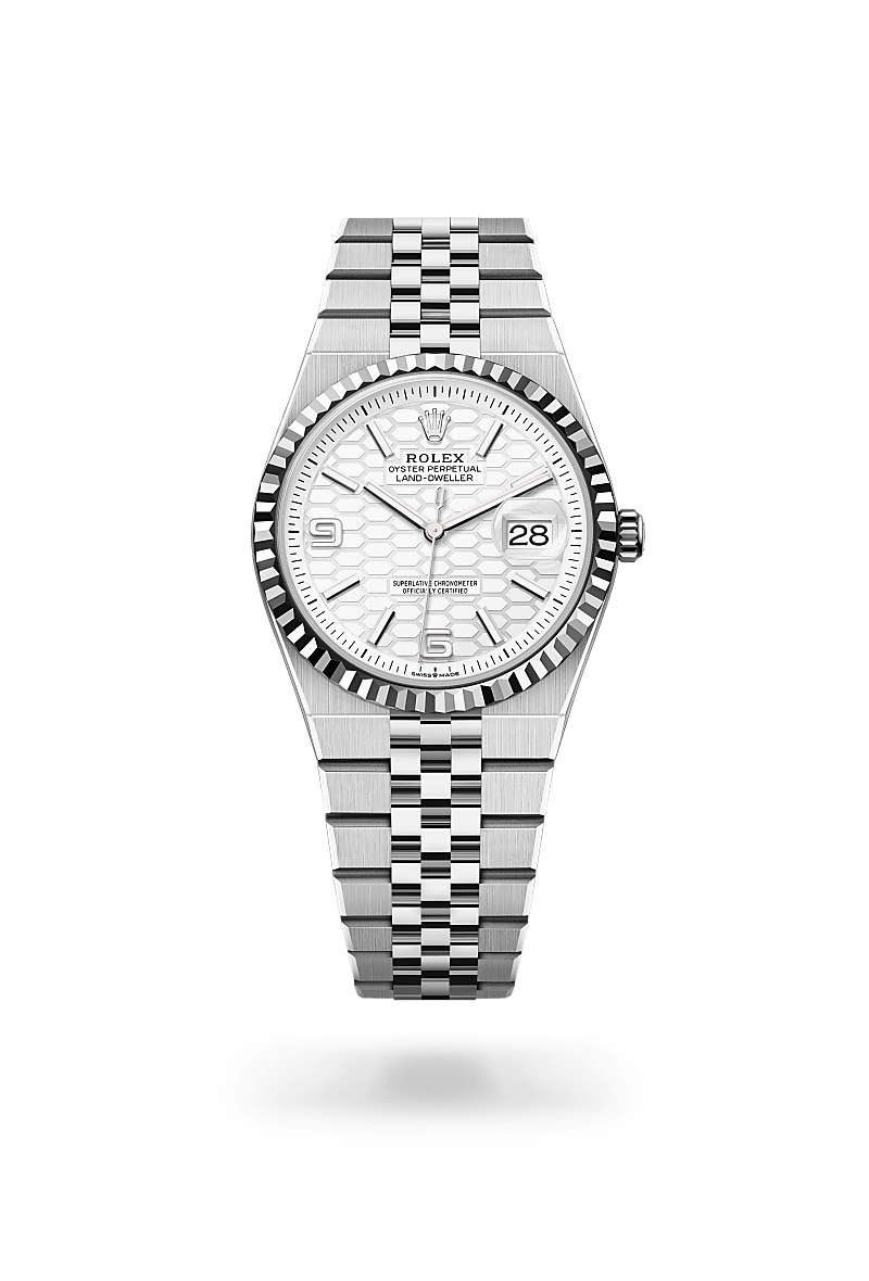 Land-Dweller Oyster, 36 mm, acciaio Oystersteel e oro bianco