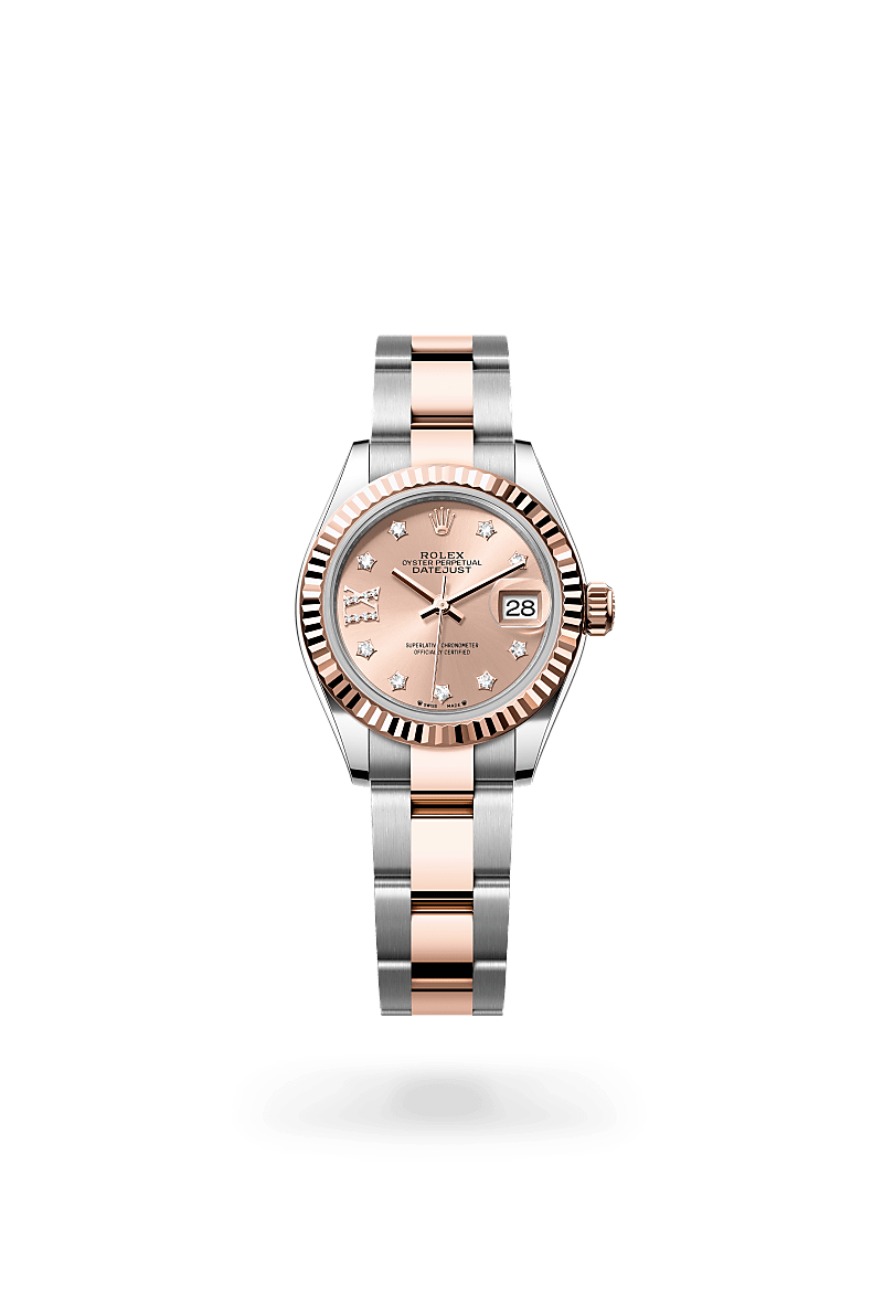 Lady-Datejust Oyster, 28 mm, Oystersteel and Everose gold